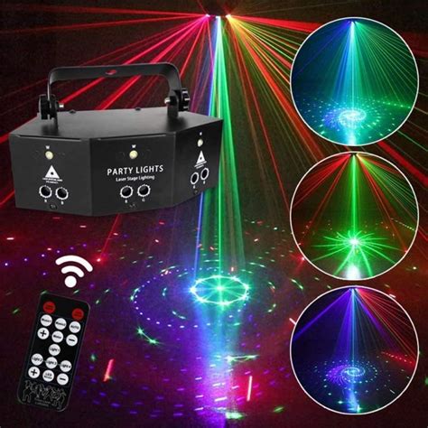 Remote 9 EYE RGB DMX Scan Projector Laser LED Strobe DJ Party Stage