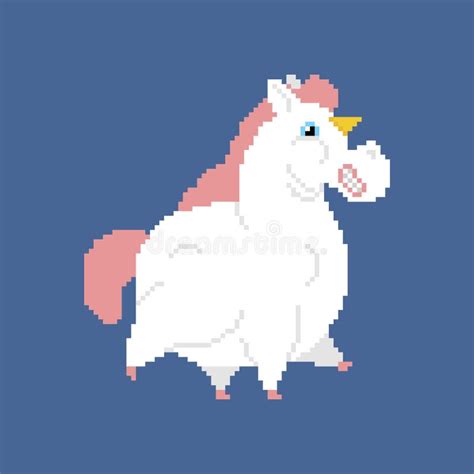 Fett Einhorn Pixel Art Bit Flatsch Mythische Anima Pixelige