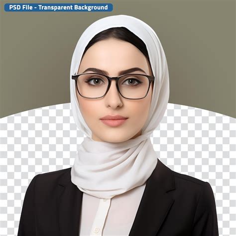 Premium Psd Smiling Arab Woman In Hijab A Portrait Of A Successful