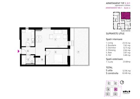 apartament  camere tip  parter bloc  color life residence