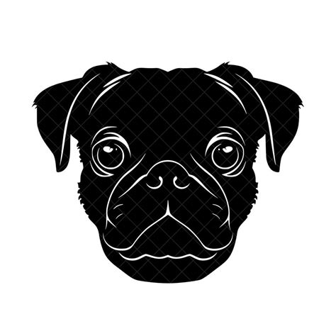 Pug Svg Png Set Pug Face Svg Pug Silhouette Svg Pug Head Svg Pug Dog