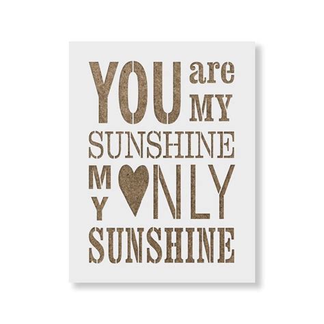 You Are My Sunshine Stencil Sun Stencil Heart Stencil Wood Sign