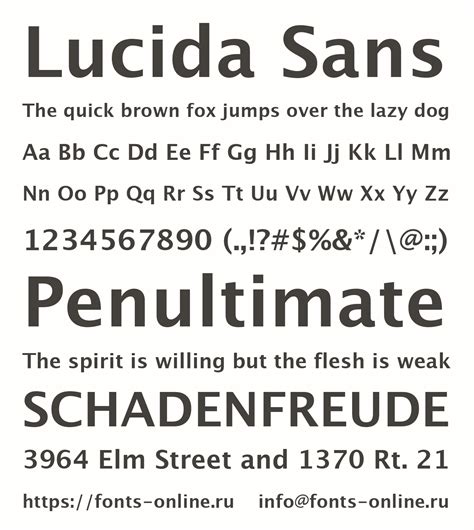 Lucida Sans Font