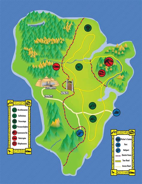 Jurassic Park Isla Nublar Map By Jurassicdinodrew On Deviantart