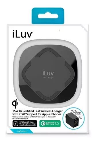 Cargador Inal Mbrico R Pido W Iluv Con Certificaci N Qi Color Negro