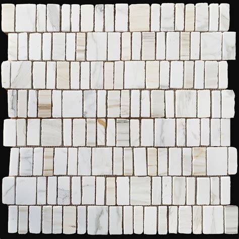 Calacatta Oro Gold Scarpa Honed Surface Chiselled Edge Marble Mosaic