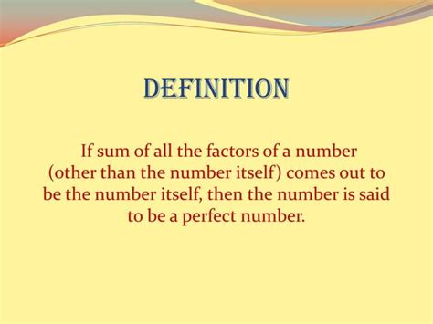 Perfect Numbers Ppt