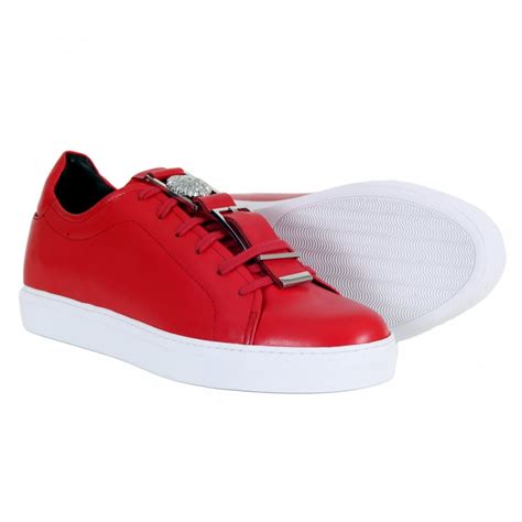 Shop Versace Red Sneakers