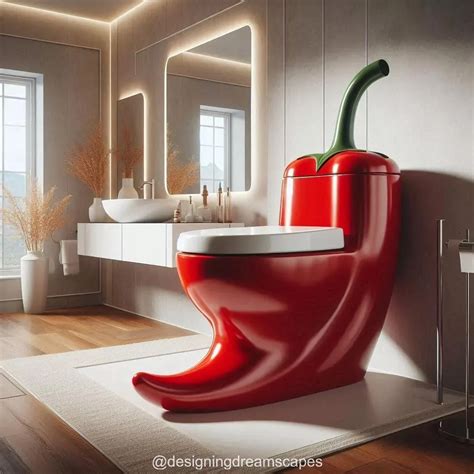 Red Chili Pepper Shaped Toilet Hot Design For Modern Bathrooms