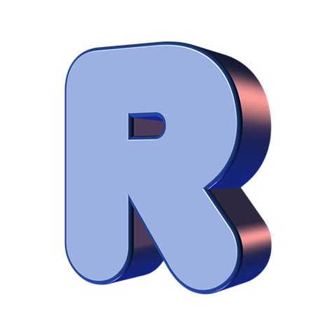 The Letter R Is Made Up Of Blue And Pink Metal Letters Including The