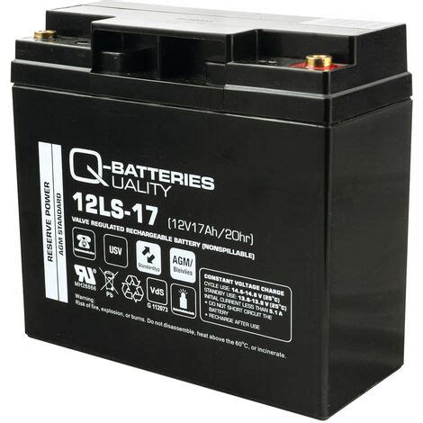 Q Batteries 12LS 17 12V 17Ah Blei Vlies Akku AGM VRLA Mit VdS