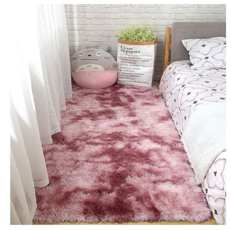 Gogoloving Tapis De Salon Shaggy Polyester Rose X Cm Cdiscount