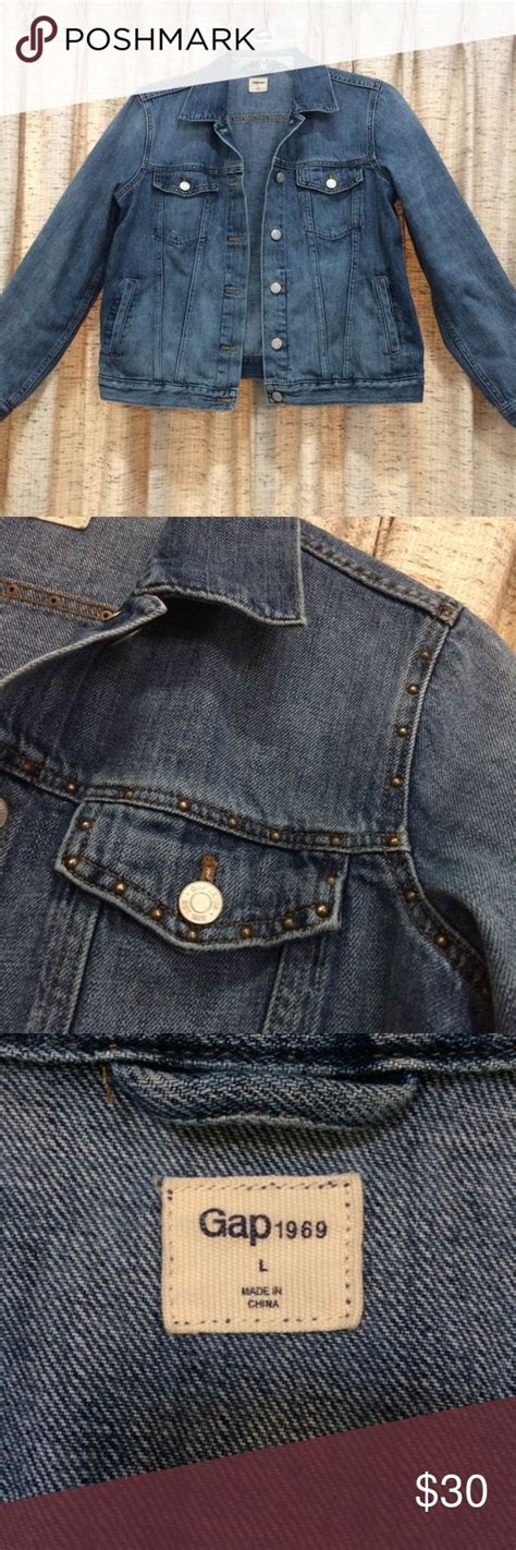 Gap Distressed Studded Denim Jacket Studded Denim Jacket Studded