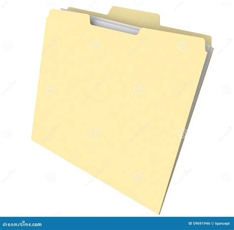 Blank Manila Folder Documents File Archive History Stock Illustration