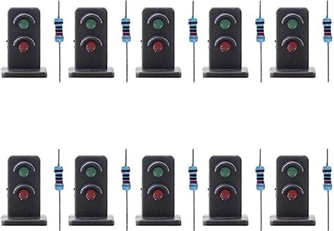 ARMYJY 10 Pieces Model Railway 2 Aspects Block Signal Green Red HO OO