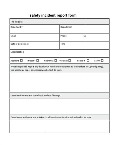 Free Sample Incident Report Forms In Pdf Ms Word Excel Reportform Net