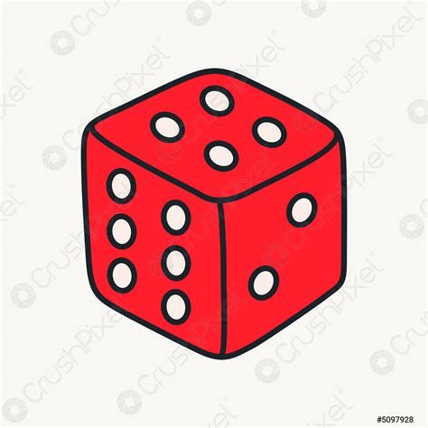 Cartoon Vector Funny Cute Comic Characters Dice Stock Vector