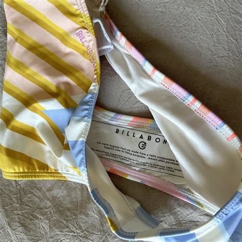 Billabong Women S White And Yellow Bikini And Tankini Bottoms Depop