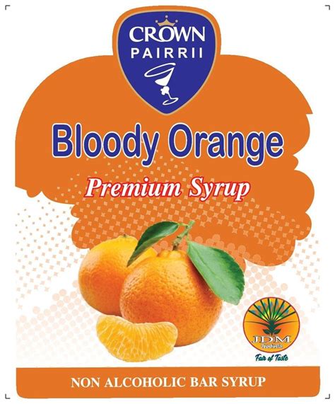 Liquid Crown Pairrii Orange Mocktail Syrup Packaging Type Bottles