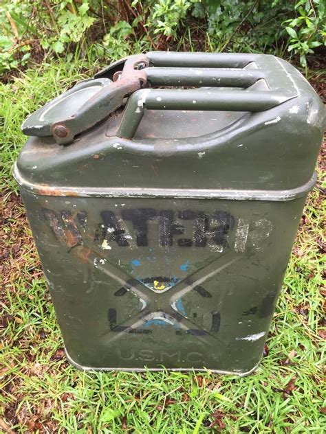 Vintage Us Military Usmc Water Can 5 Gallon Green Olive Drab Jerry Tank