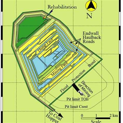 Three Dimensional Schematic View Of The Proposed Open Pit Coalmine Of