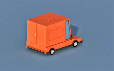 Cartoon Delivery Truck 3d Model By Tollaru