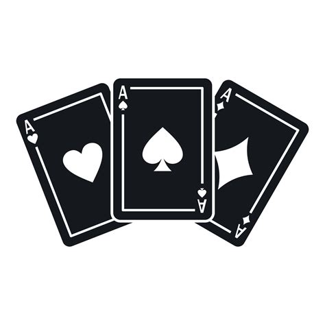 Three Aces Playing Cards Icon Simple Style Vector Art At Vecteezy