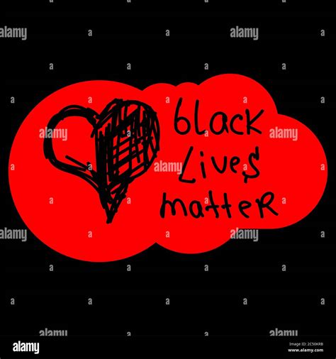 Black lives matter slogan. Hand drawn hearts. Anti racism and racial ...