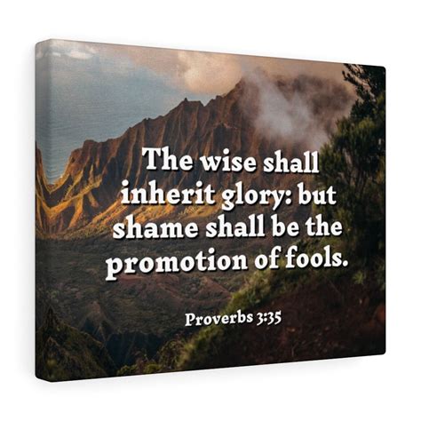 Scripture Walls Inherit Glory Proverbs 3 35 Bible Verse Canvas