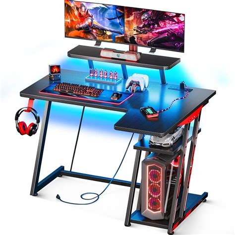 MOTPK L Shaped Gaming Desk With LED Lights Small Australia Ubuy