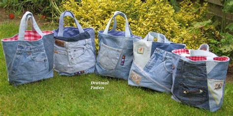 Jeans Upcycling Shopper Quiltfriend De Taschen Jeans Tasche