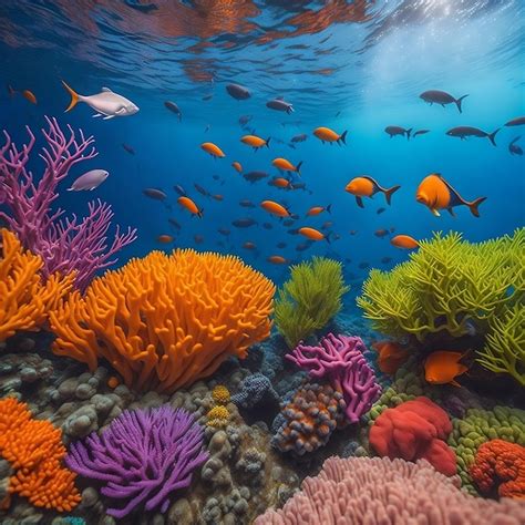 Premium AI Image | A breathtaking view of a vibrant coral reef with a ...