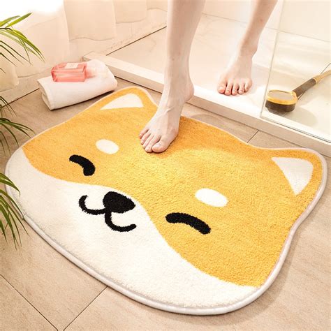 Bathroom Door Entrance Mat Cartoon Cat Bath Rug Bathroom Non-Slip Mat Toilet Mat Entrance Door ...