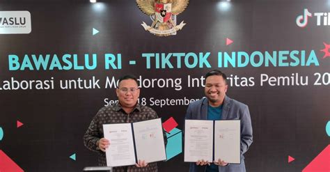 Bawaslu TikTok Kerja Sama Cegah Penyebaran Hoaks Pemilu 2024