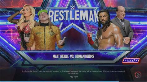 Wwe 2k23 Matt Riddle Vs Roman Reigns Req 1 Vs 1 Match Youtube