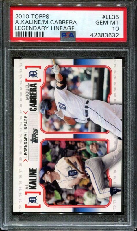 Amazon Topps Legendary Lineage Ll Al Kaline Miguel Cabrera