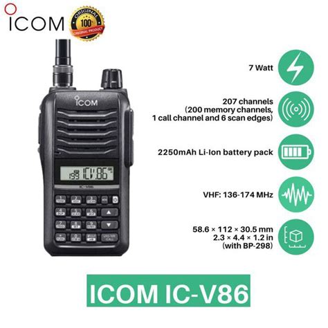 HT ICOM IC V86 ORIGINAL RESMI JUAL HT ICOM V86 VHF ORIGINAL