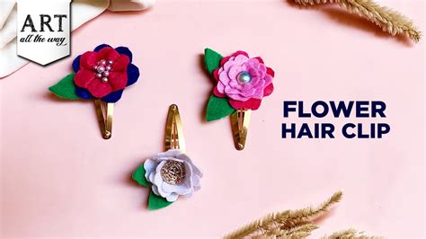 How To Make Flower Hair Clip Felt Crafts DIY Hair Clips Felt