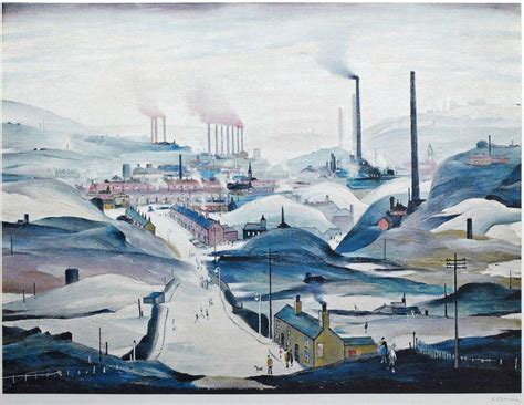 L S Lowry Industrial Panorama (Signed Print) 1972