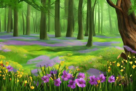 Spring Forest Background Graphic by Craftable · Creative Fabrica