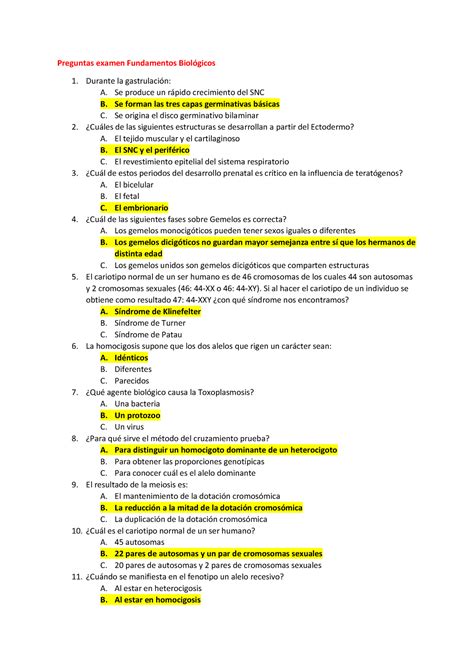 Preguntas Examen Fundamentos Biol Gicos Durante La Gastrulaci N A