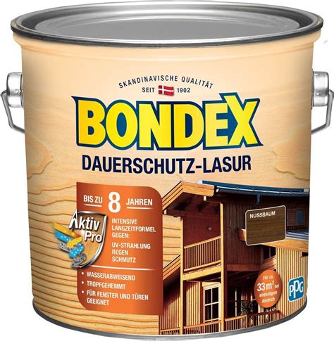 BONDEX Dauerschutz Lasur 2 5 L In Nussbaum Holzpflege Mit