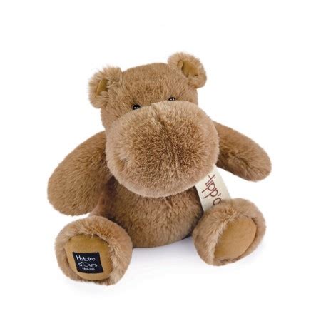 Superbe peluche hippopotame marron clair à offrir