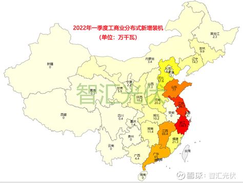 国内各省光伏装机谱图2022年一季度 4月27日国家能源局公布2022年一季度光伏新增装机情况具体见附件1 3月份全国新增光伏