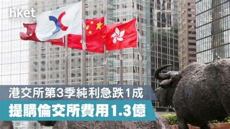 【業績速遞】港交所第3季純利急跌1成 提購倫交所費用13億 香港經濟日報 即時新聞頻道 即市財經 股市 D191106