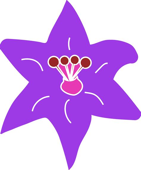 Star Shape Flower Design In Purple Color Vector Art At Vecteezy