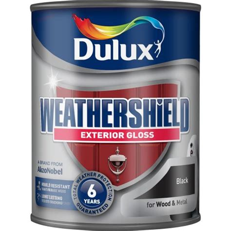 Dulux Weathershield Exterior Gloss Paint Black 750ml, £9 @ Wilko. - HotUKDeals