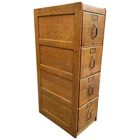 Tiger Oak Four Drawer File Cabinet At 1stdibs Oak File Cabinet Vintage Wooden Filing Cabinet