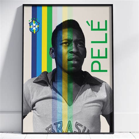 Pele Poster Pele the King Vintage Aesthetic Soccer Poster Brazil World ...