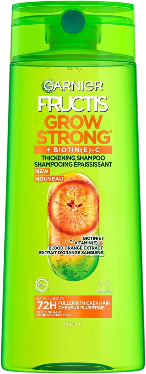 Garnier Fructis Grow Strong Biotin Shampoo For Thicker Hair With